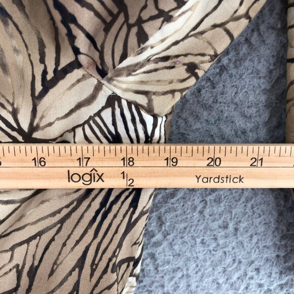 Coldwater Creek Blazer Womens 10 Brown Floral Button Stretch Notch Collar Work - Picture 10 of 12